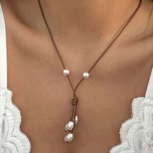Boho pearl necklace #1599